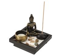 YD50 Tabletop Buddha Zen Garden Bronze Vintage Incense Burner Incense Burner Tabletop, Chinese Style Buddhism Candlestick Meditation Relax Decor Set Furnishing Articles