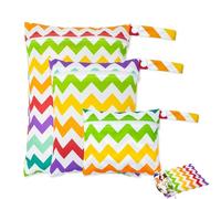 YDAKGUEY 3 Pcs Wet Bags, Waterproof Reusable Wet Dry Bags Nappy Bag for Swimsuits, Reusable Washable Cloth Diaper Bags for Baby Items Wet Clothes Swimming Gym Beach