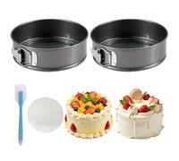 YDAKGUEY 53 Pcs Cake Tin, 2 Pcs Springform Cake Tin for Baking with 50 Parchment Liners & Silicone Spatula, Cheesecake Tins with Loose Base for Restaurants, Home and Kitchen Baking(18CM)
