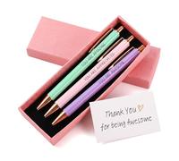 YDAKGUEY Black Ballpoint Pen with Engraving, 3 Pieces Motivational Gifts, Best Ever Smooth Writing Nice Pen Set, A Funny Gift Inspirational Gifts (Thank You Ballpoint Pen Set)