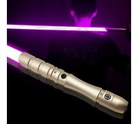 YDD GENIUS 38.3 inch Lightsaber, Metal Duel Light Sabers, 4 Sound Fonts, USB Rechargeable Light Swords with Loud Sound, Swing, Blaster,Adults Cosplay Props Birthday Xmas Gift (97cm-Purple)