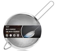 Ydeapi 8.6" Large Fine Mesh Strainer with Handle, Metal Food Strainers for Kitchen, Sieve Fine Mesh Stainless Steel for Rice, Quinoa, Pasta, Noodles
