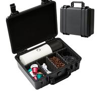 YDEPLVEO Storage Case for Coffee Machines Hard Shell Travel Case for Portable Electric Espresso Machine | Protective Storage Box with Adjustable Dividers for Portable