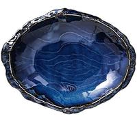 YDEWLY Soup Plates,Curry Bowl,Large Blue Pasta Bowl for Salad,Steak. Microwave and Oven Safe Dinner Set.-Large-Oval (Color : Oval, Size : L) (Color : Oval, Size : Larg (Color : Oval, Size : L)