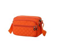 YDezire Women's Small Cross Body Bag, 5 Zipper Pockets Mini Shoulder Bag for Women Designer Messenger Bags Ladies Tote Nylon Handbag Purse With Adjustable Shoulder Strap Crossbody Bags (Orange)
