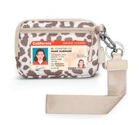 YDF The Iris Wallet for Women Mini Zip Card Case with Clear ID Window Zipper Coin Purse Lightweight Portable Keychain Wallet, Beige Leopard, Product Dimensions: 5.6 x 3.9 x 0.7 inches
