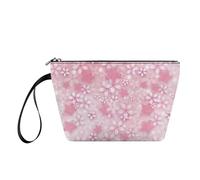 YDFISH Cherry Blossom Pattern Fashion Makeup Bag with Zipper Small Cosmetic Bag for Women Waterproof Toiletry Pouch for Camping Gym Trip Lightweight 6.29 * 2.36 * 5.11 Inches