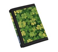 YDFISH Four Leaves Frog Women Wallets Trifold Leather Wallet for Men Easy Clean Small Wallet Lovely Thin Purse for Kids Personalized Wallet with Hook and Loop St. Patrick's Gifts