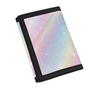 YDFISH Mermaid Scales Children Wallet Soft Leather Wallet for Men Light Small Purse for Kids Lovely Pattern Tri-fold Wallet for Kids Money Coin Organizer
