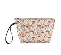 YDFISH Mushroom Fashion Makeup Bag for Women Lightweight PU Cosmetic Bags Wear Resistant Toiletry Bags Portable Make Up Pouch for Purse Gifts for Girls Ladies