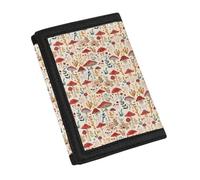 YDFISH Mushroom PU Leather Wallet for Men, Women & Kids - Waterproof, Fade-proof, Multifunctional - ID Window, Hook and Loop - Tri-Fold - Cute Cartoon Patterns - Unisex Kids