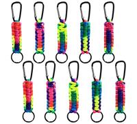 YDHfdc 10 Pcs Paracord Keychain Colourful Paracord Lanyard Key Carabiner Keyring Multifunctional Paracord Keyring with Carabiner Clip for Keys, Camping, Hiking, Backpack