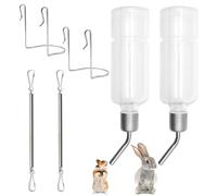 YDHfdc 2 Pcs Rabbit Water Bottles 350ml Guinea Pig Water Bottle Non Drip Hamster Water Bottle Hanging with Hooks Springs for Rabbits, Guinea Pigs, Hamsters, Chinchillas