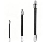 YDHfdc 3 Pcs Flexible Extension Bar Set 1/2" 1/4" 3/8" Flexible Screwdriver Extension Drive Socket Extension Bar Set for Electronic Drill Screwdriver
