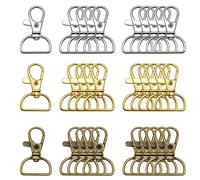 YDHfdc 30 PCS Swivel Key Rings Clasps Lobster Claw Clasp Metal Hook Clasp with D Ring Key Chain Ring Hook for Keychain, Lanyard, Handbags, Jewelry, DIY Crafts Supplies（3 Colors）