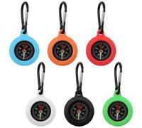YDHfdc Pack of 6 Mini Compass Kids Outdoor Compass Key Chain with Carabiner Hook Waterproof Compas Outdoor Compass for Camping, Outdoor, Hiking