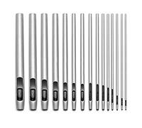 YDHfdc Round Hollow Punch 15 PCS Hollow Hole Punch Cutter Tools 0.5mm-6mm Steel Hollow Punch Set for Leather Watch Strap, Leather, Sealing Belt, Fabric, Canvas, Paper