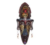 YDHSIKK African Mask, 3D Hand Painted Crafts Gift Personality Retro African Masks Metope Wall Hanging Decor For Home Living Room Bar Ornament(E)