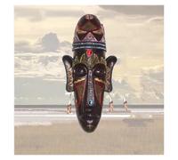YDHSIKK African Mask, 3D Hand Painted Crafts Gift Personality Retro African Masks Metope Wall Hanging Decor For Home Living Room Bar Ornament(F)