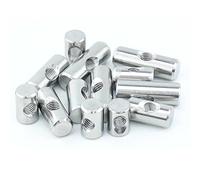 YDHSIKK Barrel Nuts, Barrel Nuts 5 Pack 304 Stainless Steel Cylindrical Pin Cross Hole Dowel Silver Multi Sizes(M8 12x35)