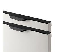 YDHSIKK Cabinet Pulls Black Wardrobe Door Handles Hidden Kitchen Cabinet Pull Handles Aluminum Alloy Cupboard Drawer Pull Invisible Furniture Handles, 2 Pcs(Length 600mm)