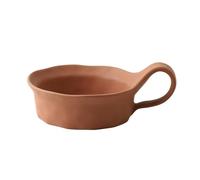 YDHSIKK Ceramic Fruit Snack Bowls, of Stoneware with Handle Porcelain ramshell, Ceramic Soup Bowl, Salad, 455ml(Red)