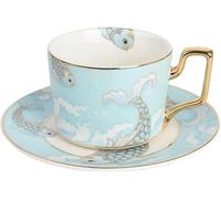 YDHSIKK Cup & Saucer Sets Bone China Tea Cup with Elegant Koi Print, Ceramic Coffee Cup and Saucer(Roze)