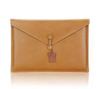 YDHSIKK Envelope File Folder Bag, Leather Document Holder Envelope File Folder Organizer PU Multicolor(Brown)