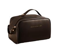 YDHSIKK Large Space Portable Travel Cosmetics Bag Organizer with Pillow Shape for Makeup Storage(Black)