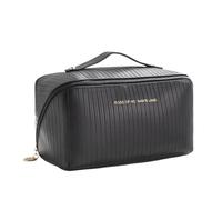 YDHSIKK Large Space Portable Travel Cosmetics Bag Organizer with Pillow Shape for Makeup Storage(Black)