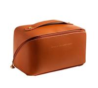 YDHSIKK Large Space Portable Travel Cosmetics Bag Organizer with Pillow Shape for Makeup Storage(Brown)