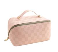 YDHSIKK Large Space Portable Travel Cosmetics Bag Organizer with Pillow Shape for Makeup Storage(Pink)
