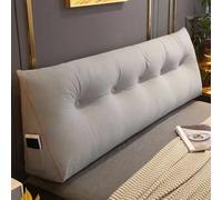 YDHSIKK Lumbar Pillows Triangular Reading Wedge Pillow Velvet With Pearl Cotton Core 80-200x20x50cm Multicolor(Light Grey,200 * 20 * 50cm)