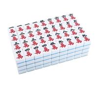 YDHSIKK Mah Jong With 144 Engraved Tiles Household Travel Hand Mahjong Chinese Mah jong(Blue,40mm)