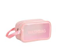 YDHSIKK New Large Space Portable Travel Transparent Waterproof Rinse Bag Storage Bag Handbag Makeup Bag(Pink,Medium)