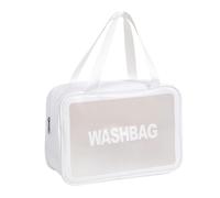 YDHSIKK New Large Space Portable Travel Transparent Waterproof Rinse Bag Storage Bag Handbag Makeup Bag(White,Large)