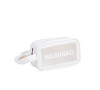 YDHSIKK New Large Space Portable Travel Transparent Waterproof Rinse Bag Storage Bag Handbag Makeup Bag(White,Small)
