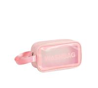 YDHSIKK New Large Space Portable Travel Transparent Waterproof Rinse Bag Storage Bag Handbag Makeup Bag(Pink,Small)