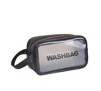 YDHSIKK New Large Space Portable Travel Transparent Waterproof Rinse Bag Storage Bag Handbag Makeup Bag(Black,Medium)