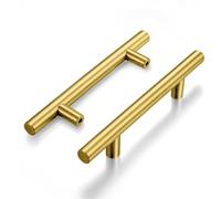 YDHSIKK Stainless Steel Kitchen Door Handles | Multicolor Various Sizes Kitchen Cabinet Wardrobe Bathroom(Gold,Hole centers:96mm)