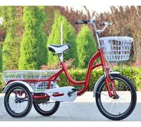 YDHSIKK three wheel bike 6 Variable Speed Adult Elderly Tricycle Front Rear Steel Baskets With Lids Multicolor