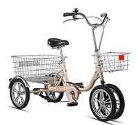 YDHSIKK three wheel bike Adult Cruiser Tricycle 14in Single Speed With Shopping Basket Multicolor