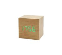 YDHSIKK Wall Clock Cube Voice Control Alarm Clock Desktop Clock with Date Display USB/Battery Powered Multicolor(Wood-green)