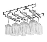 YDHSIKK Wine Glass Rack, Hanging Wine Glass Rack Stainless Steel Black Multiple Sizes Screws Included(46x18x5.5cm)