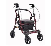 YDHSIKK With Seat Rollator Walking Aid, Aluminum Folding Portable Rollator With Seat And Shopping Basket 4 Wheel For Seniors 100kg Capacity