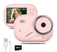ydi Digital Camera for Teens, 48MP Autofocus Point and Shoot Anti-shake Camera with 16X Zoom, 4K UHD Video Camera, 32GB Card, Portable Compact Vlogging Camera for Teens Girls Boys - Pink
