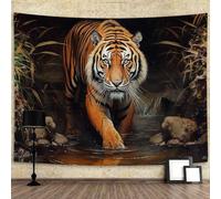 YDIDIAN Tiger Tapestry, Jungle King of The Forest, 80 x 60IN Wall Art, Multicolor Tiger Pattern, HD Printed, Unisex, Living Room & Bedroom Decor