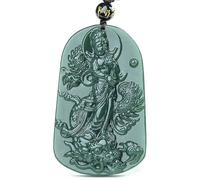 YDIHDFSJF Handcrafted Natural Green Jade Guanyin Lotus Pendant Belet for Women, Men, and Couples - Exquisite Jadeite Jewelry Necklace with Sculpted Jade Pendant