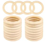 YDJIANCAI 10 PCS Unfinished Natural Wooden Rings - Blank Craft Rings For Jewelry Making & Pendant Connectors - DIY Wood Circles For Painting, Staining And Art Projects(Size:0.78in/20mm)