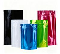 YDJIANCAI 100Pcs 3.14 Mil Aluminum Foil Bags, Stand Up Resealable Bags With Zipper Lock, Smell Proof Proof Food Storage Bags For Coffee, Tea, Snacks, Grains(Size:9×13cm,Color:White)